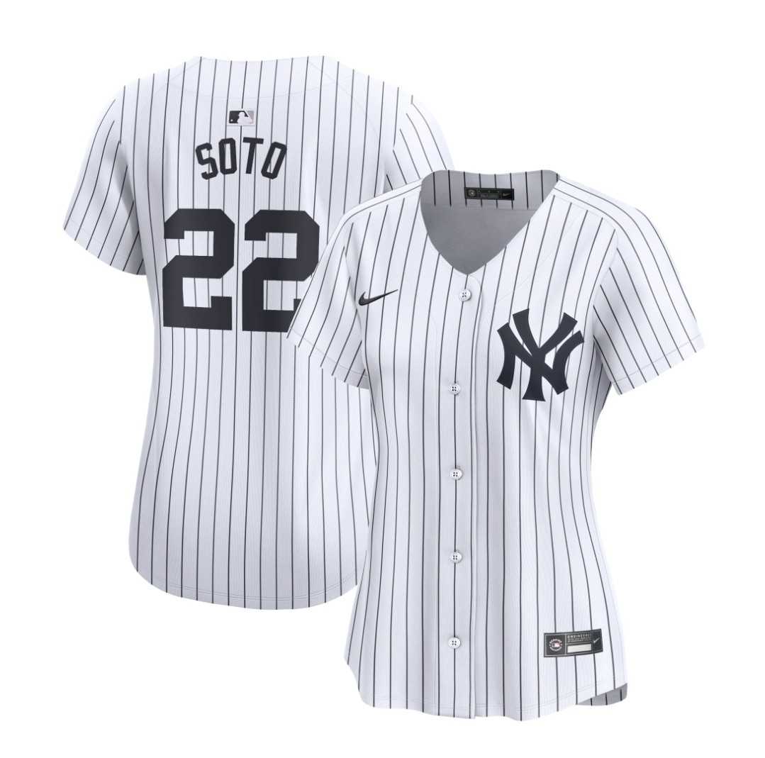 Womens New York Yankees #22 Juan Soto White Cool Base Stitched Jersey Dzhi